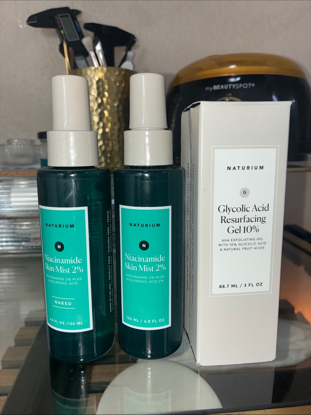Niacinamide glycolic acid Naturium skincare trio